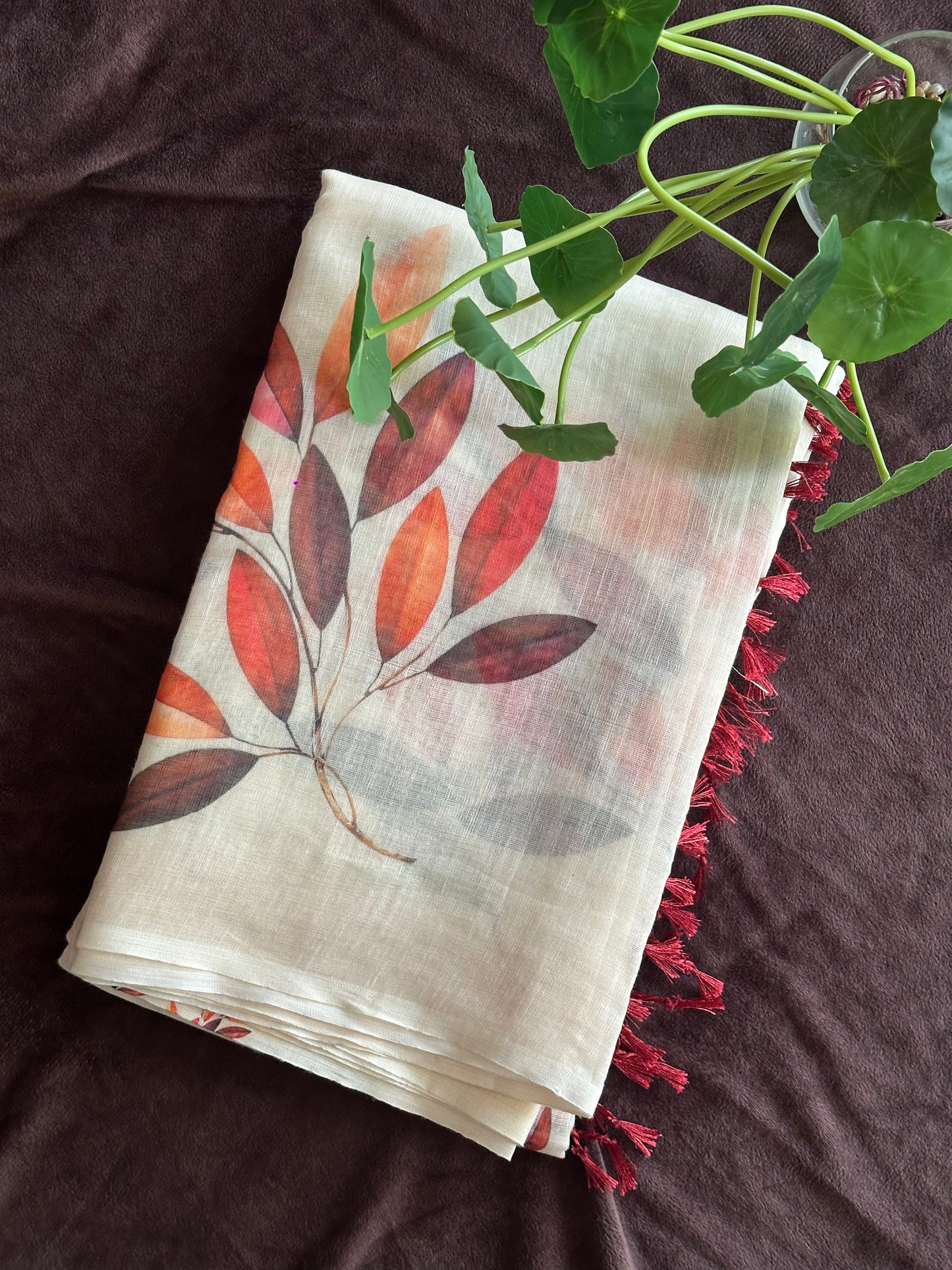 dhalam_Ice cream saree- Leaf Print