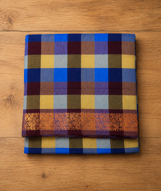 Deepam Cotton Checked Saree