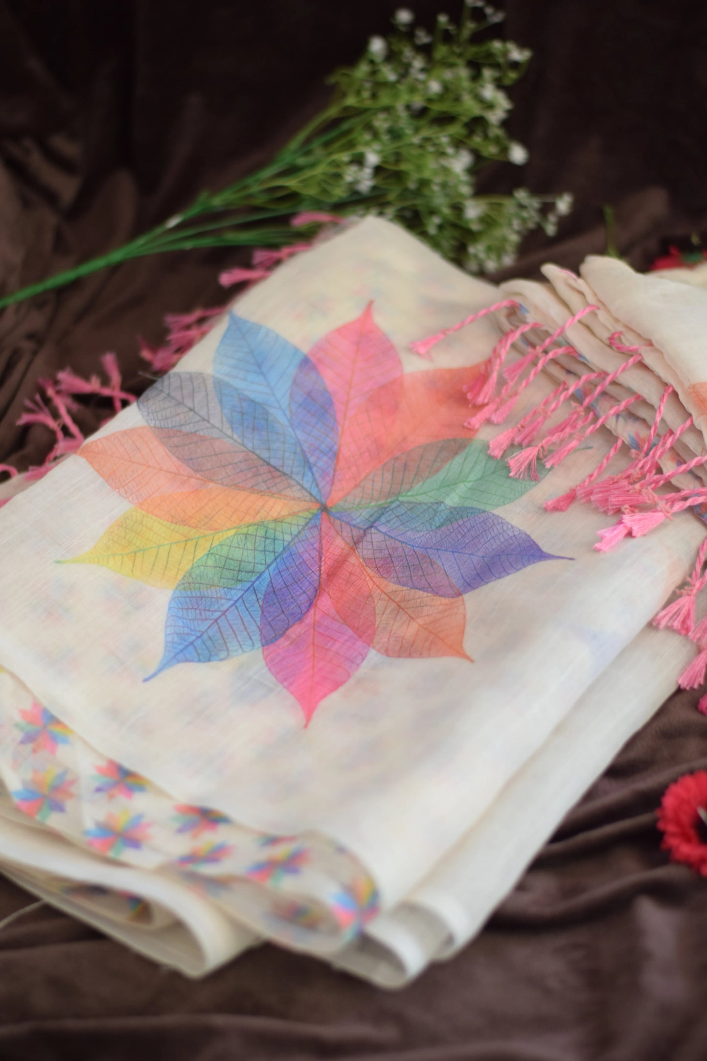 Mayookha_Ice cream saree-Skeletal Leaf Mandala