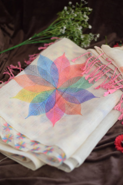 Mayookha_Ice cream saree-Skeletal Leaf Mandala