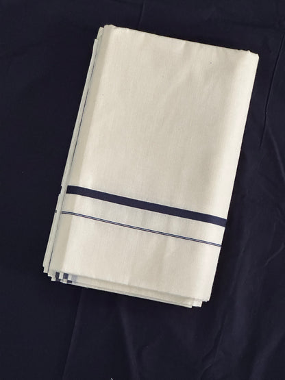 Puliyilakkara Navy Blue Single Border Cotton Saree_saree from thambai