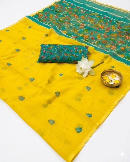 Manjani Linen Cotton Saree