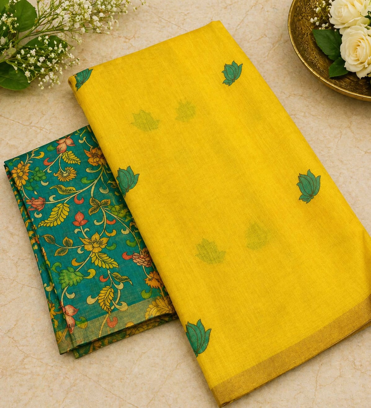 Manjani Linen Cotton Saree