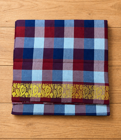 Deepam Cotton Checked Saree