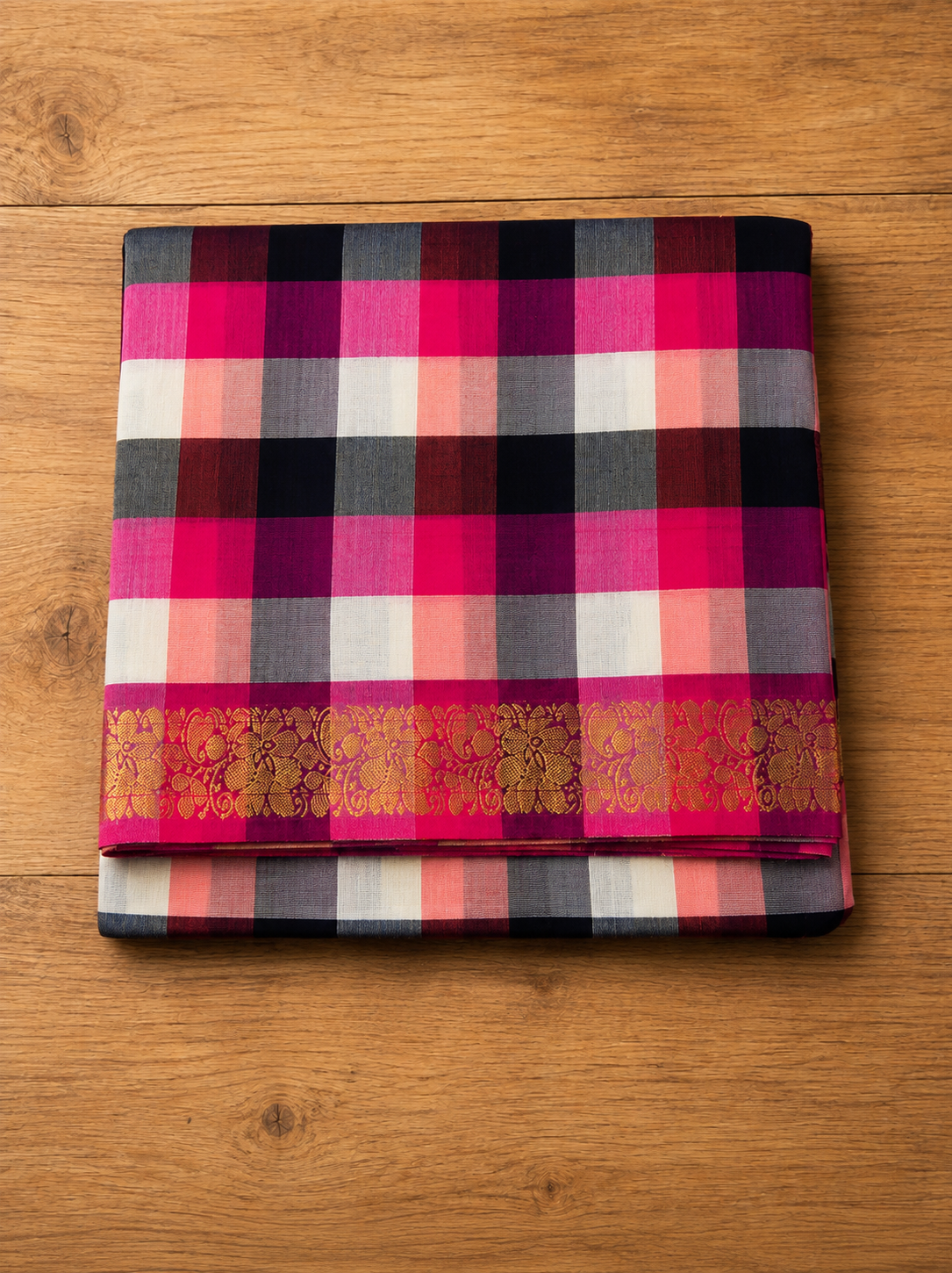 Deepam Cotton Checked Saree