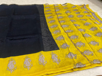 Sooryakanthi Linen Cotton Saree